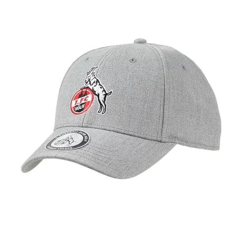 1. FC Köln Kids Cap Basic Logo grau - Stylische Kinderkappe in Grau mit gebogenem Schirm und gesticktem FC-Logo. Verstellbarer Riemenverschluss für optimalen Sitz. Perfekt für kleine Fans!