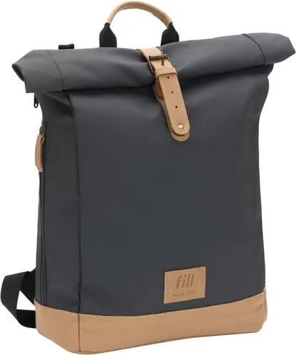Fillikid Wickelrucksack Rolltop Berlin stone grey - Wickeltasche mit herausnehmbarer Wickelunterlage, ideal für unterwegs, ausgestattet mit mehreren Fächern und Kinderwagenbefestigung – perfekt für frischgebackene Eltern!