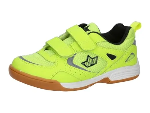 Lico Unisex Kinder Siro V Hallenturnschuhe, Gelb Schwarz, 34 EU - Hallenschuhe für Jungen, strapazierfähig und mit rutschfester TPR-Laufsohle für optimalen Halt beim Spielen und Sport.