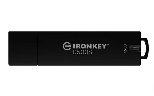 Kingston IronKey D500S - 16GB Hardwareverschlüsselter USB-Stick, FIPS 140-3 Level 3, militärische Sicherheit und robuste Bauweise