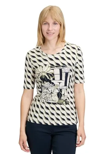 Betty Barclay Damen Siri 3 T-Shirt, Beige/Dark Blue, Größe 44 - Stylisches Damen T-Shirt von Betty Barclay, perfekt für Freizeit und Alltag, in modischen Farben.