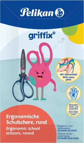 Pelikan griffix Schulschere Rechtshänder Rund 14cm Blau