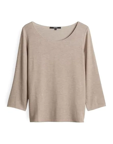 someday Damen Dreiviertelarmshirt | Basicshirt KIROSA Soft Regular aus Ecovero Viskose Mix Brown Sugar, 42
