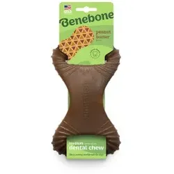 Benebone Dental Chew Nylon Kauspielzeug Hund (Erdnussgeschmack) S