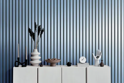 A.S. Création Vliestapete mit Wandpaneelmotiv mit Metallic-Effekt 0,53 x 10,05 m – Schwarz Grau-Blau Metallic – Tapete in Holzoptik Made in Germany – 786273