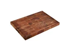 KESPER Tranchierbrett aus Akazie, 50 x 36 x 3,5 cm - Schneidebrett aus robustem Akazienholz mit integrierter Saftrille für saubere Arbeitsflächen – ideal für Hobbyköche und Profis.