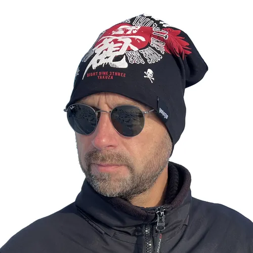 YAKUZA Beanie Nippon Skull unisex schwarz Mütze Original Premium Totenkopf 893