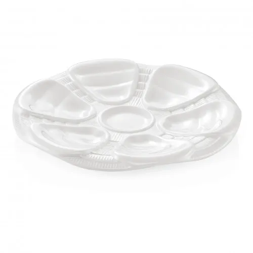 Austernteller, Prozellan, Ø 25 cm, 6 Austernfächer von WAS