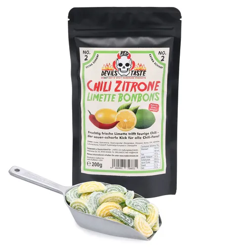 No.02 Chili Zitrone Limette Bonbon in rot von RED DEVILS TASTE
