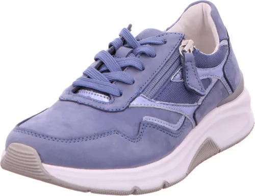 Gabor Sportliche Schnürschuhe Damen 31373139393437 Blau 38 EU - Bequeme Damen-Sneaker in Hellblau mit Reißverschluss und Schnürung. Ideal für individuelle Fußbetten, extra leicht und flexibel. Genießen Sie hohen Tragekomfort bei jedem Schritt!