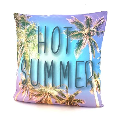 heimtexland ® Outdoorkissen mit Füllung Garten Dekokissen 45x45 schmutz- und wasserabweisend Deko Kissen Outdoor Typ688 Hot Summer