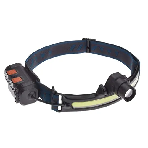 TFA Dostmann Kopflampe LED Lumatic Head, 43.2038.01, wiederaufladbar, superhell, Stirnlampe zum Angeln, Joggen, Handwerken, Camping, spritzwassergeschützt, schwarz