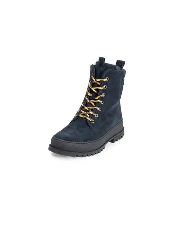 vitaform Damenschuhe Stiefelette Veloursleder blau 38 EU - Stilvolle Stiefelette aus pflegeleichtem Veloursleder in Größe 38. Dank des praktischen Reißverschlusses und der rutschhemmenden Sohle ideal für den Alltag.