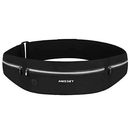 HAISSKY Laufgürtel, Hüfttasche Bauchtasche Sport Lauftasche Hüftgürtel Fitnessgürtel Running Belt für Reisen Joggen Radfahren Outdoor Laufgürtel für Handy unter 6,9 Zoll