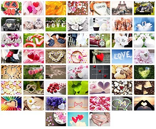 Set 52 Premium Postkarten zur Hochzeit - Hochzeitsspiel: eine Postkarte jede Woche - Hochzeitsgeschenk - Liebe + Herzen – Dekoidee – Valentinstag - Gästebuch - Geburtstag - Danke (52 Postkarten Set 2)
