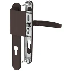 MS Beschläge Langschild Schmalrahmengarnitur 92mm Braun Stossgriff/Drücker TS 55-70mm