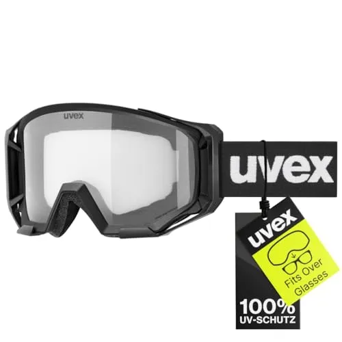 uvex athletic - Skibrille für Damen und Herren - Filterkategorie 0 - beschlagfrei - schwarz matt SL/klar - one size