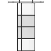 vidaXL Schiebetür 76x205 cm aus Hartglas & Aluminium - Moderne Schiebetür für platzsparende Lösungen in deinem Zuhause. Robustes Hartglas und langlebiges Aluminium sorgen für Stabilität und ein leises Gleiten. Perfekt für stilvolle und funktionale Wohnräume.