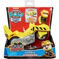 Paw Patrol Moto Pups Rubbles Motorrad, Spielfahrzeug gelb, mit Spielfigur