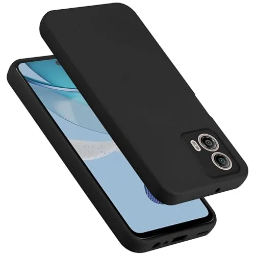 Cadorabo Hülle kompatibel mit Motorola Moto G53 5G Hülle Silikon Handyhülle für Moto G53 5G Case aus flüssigem Silikon- Kratzfeste und stoßfeste dünne TPU Schutzhülle - Liquid SCHWARZ