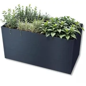 Metzler Hochbeet für den Garten – Stahl in Anthrazit | Witterungsbeständiges Metall-Gartenbeet, Pflanzenbeet, Blumenhochbeet | 150 x 75 x 77 cm