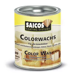 SAICOS Colorwachs, Holzwachs, weiß 3009300 - 750 ml Dose - Basteln mit Naturöl-Basis für farbige Wandverkleidungen und Fußböden. Wohngesund und atmungsaktiv, schützt das Holz auf natürliche Weise.