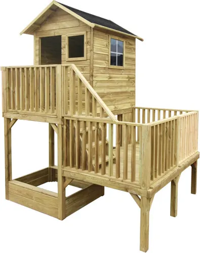 4iQ Spielhaus Hubert Gartenhaus aus Holz 226,5x176x272 cm von 4IQ group