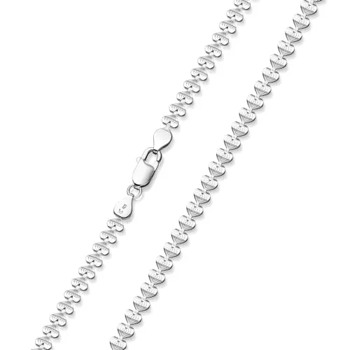MATERIA Damen Collier Titania Herzkette 5mm - Elegante Herzkette aus 925 Sterling Silber, anlaufgeschützt und in verschiedenen Längen erhältlich. Perfekt für jeden Anlass und wird in einer Schmuckbox geliefert.