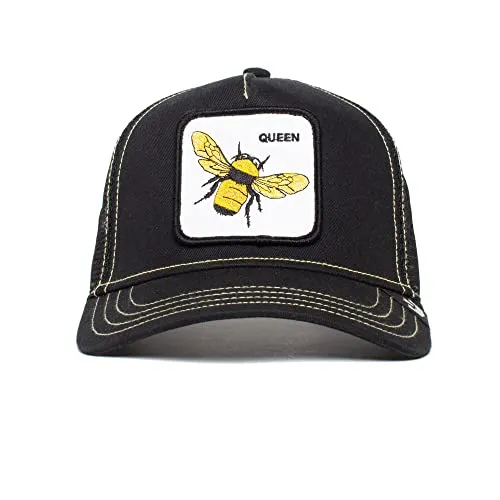 Goorin Bros. The Farm Trucker-Kappe - Black Queen Bee - Stylische Trucker-Kappe für Herren mit individuell besticktem Tiermotiv, verstellbarem Snapback und atmungsaktivem Netzstoff für optimalen Tragekomfort.