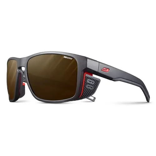 Julbo Shield M Unisex Sportbrille - Sportbrille mit optimalem Sonnenschutz und integrierter Belüftung für besten Tragekomfort. Ideal für extreme Bedingungen und aktive Outdoor-Aktivitäten.
