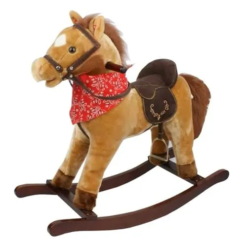 CHIC2000 Schaukelpferd Cowboy mit Sound, braun - Schaukeltiere für Kinder ab 18 Monaten, mit realistischem Sound, fördert die motorischen Fähigkeiten und sorgt für stundenlangen Spielspaß.