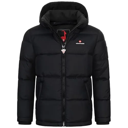 Höhenhorn Dinzey Kinder Winterjacke Schwarz Gr. 128 - Effiziente Wärmeisolierung und atmungsaktives Material sorgen für Komfort an kalten Tagen. Mit praktischer Kapuze und modischem Design ist diese Jacke ideal für die kalte Jahreszeit.