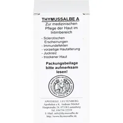 Thymussalbe A 50 ML - Effektive Hautpflege - Arzneimittel zur medizinischen Pflege von sclerotischen Hautstellen, unterstützt die natürliche Hautfunktion und verzögert vorzeitige Hautalterung.