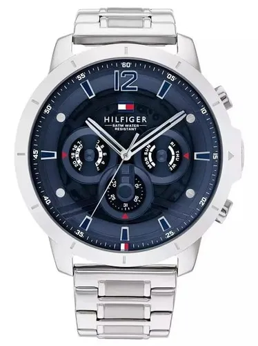 Tommy Hilfiger Luca 1710492 Herrenuhr - Silber mit Multifunktion - Herrenuhren mit elegantem Design, 5 ATM wasserdicht und mit praktischen Funktionen wie Datumsanzeige und 24-Stunden-Anzeige. Ideal für modebewusste Männer.