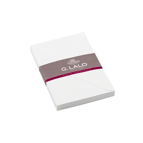 Clairefontaine Lalo 22200L Umschläge gummiert Toile impériale (weiß gefüttert, C6, 114 x 162 mm, 20 Umschläge, 100 g) weiß