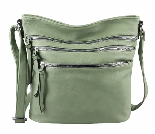 Damen Tasche Shopper Umhängetasche Crossover Mint in türkis von ITALYSHOP24