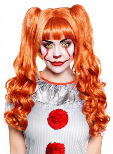 Metamorph Kostüm-Perücke It-Clowngirl - Horrorclown Halloween Perücke, Hochwertige Perücke mit Zöpfen für den weiblichen Pennywise Horrorc