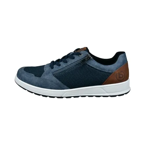 bugatti Herren's Artic Sneaker, Blau, Größe 43 - Herren-Sneaker im eleganten Budapester Style, ideal für Büro und Freizeit, mit flacher TPR-Laufsohle für optimalen Komfort.
