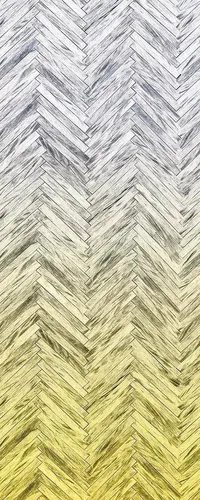 Komar Vliestapete Herringbone, 100 cm Bahnbreite in gelb von Komar