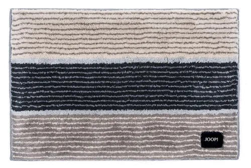 Joop! Badteppich Lines 020 Natur - Exklusives Design - Badteppich aus hochwertiger Kunstfaser mit rutschfestem Latexrücken. Ideal für stilvolle Bäder, langlebig und pflegeleicht, waschbar bis 30°C.