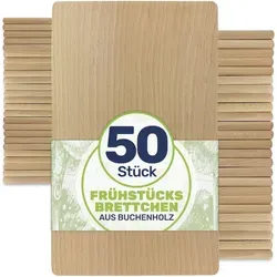Gravidus Frühstücksbrettchen aus Buchenholz, 22x12 cm (50 Stück) - Hochwertige Frühstücksbrettchen aus unbehandeltem Buchenholz, langlebig und ideal für eine stilvolle Brotzeit. Perfekt für den täglichen Gebrauch in der Küche.