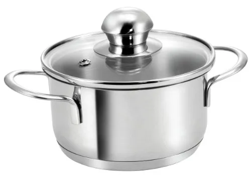 Kopf Mini Induktion Kochtopf Parvus, Ø 12 cm - Auflaufformen: Induktionsgeeigneter Mini-Kochtopf aus hochwertigem Edelstahl, perfekt für energiesparendes Kochen kleiner Portionen.