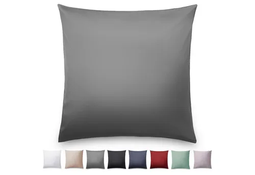 Blumtal Kissenbezüge Premium Mako Satin Kissenbezug, superweich aus 100% Baumwolle, (1 Stück), OEKO-TEX zertifiziert – Glanzoptik & farblich passender Reißverschluss