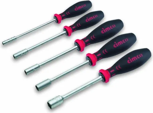 Cimco 2K-6Kant-Steckschlüss.-Set 117200 - Sechskant-Steckschlüssel Set aus hochlegiertem Chrom-Vanadium-Stahl, hochglanzverchromt und mit schlagfesten, transparenten Kunststoffgriffen für optimale Handhabung.