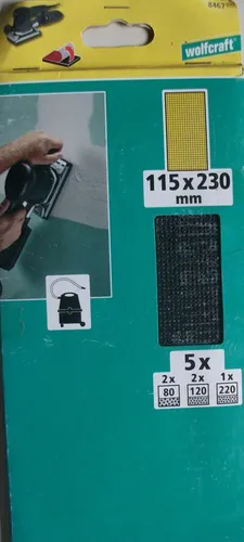 Wolfcraft Haft-Gitterleinen 115 x 230 mm 5 Stück Siliziumcarbid Hobel