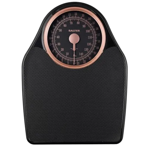 Salter Mechanische Personenwaage – Analoge Badezimmerwaage bis 150 kg - Präzise analoge Personenwaage mit rutschfester Trittfläche, batterielos und leicht ablesbarer Anzeige – ideal für den täglichen Gebrauch im Bad.
