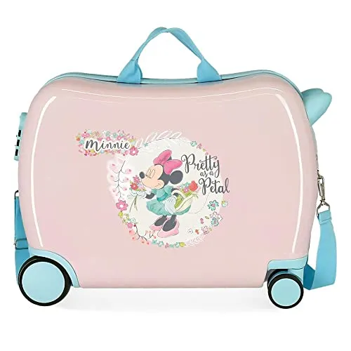 Disney Minnie Florals Kinderkoffer, Rosa, 50 x 38 x 20 cm, starr, ABS-Kombinationsverschluss, 34 l, 1,8 kg, 4 Räder, Handgepäck