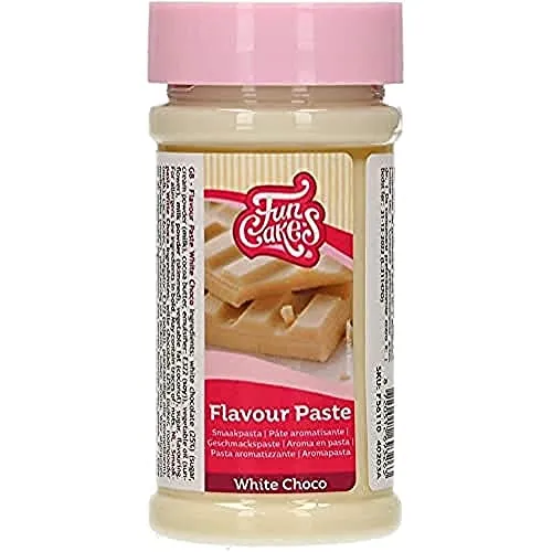 FunCakes Geschmackpaste Weiße Schoko: Lebensmittelaroma, großartiger Geschmack, perfekt zum Dekorieren von Kuchen, geeignet für Teig und Füllungen. 100 g.