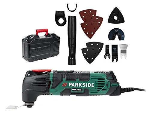 Multifunktionswerkzeug PMFW 310 D2 - Multifunktionswerkzeuge mit 310 W Leistung, ideal zum Sägen, Trennen und Schleifen. Ergonomisches Design mit Softgrip und umfangreichem Zubehör im praktischen Transportkoffer.