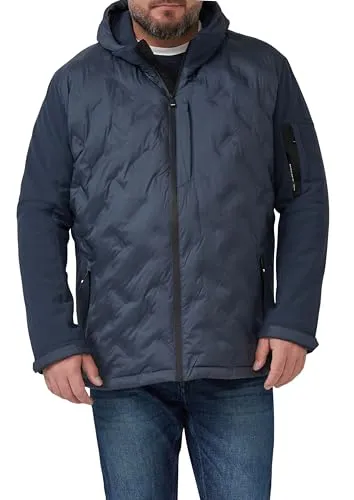s.Oliver Hybrid-Jacke mit sportiven Details und Kapuze - Sportliche Hybrid-Jacke aus Softshell und Webware, ideal für unterwegs. Mit Fleece-Futter, fixierter Kapuze und praktischen Taschen bietet sie Komfort und Style.